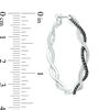 Thumbnail Image 2 of 0.45 CT. T.W. Enhanced Black and White Diamond Twist Hoop Earrings in Sterling Silver