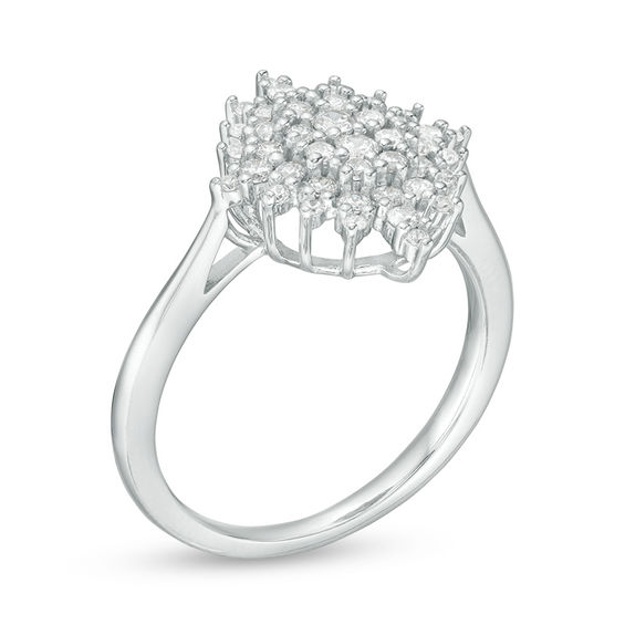 Peoples 100-Year Anniversary 0.50 CT. T.W. Diamond Snowflake Ring in 10K White Gold