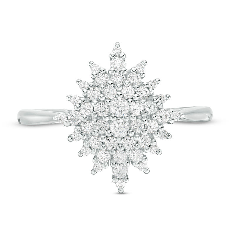 Peoples 100-Year Anniversary 0.50 CT. T.W. Diamond Snowflake Ring in 10K White Gold