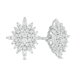 Peoples 100-Year Anniversary 0.50 CT. T.W. Diamond Snowflake Stud Earrings in 10K White Gold