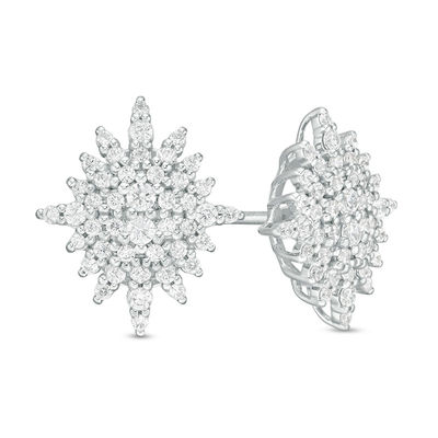 Peoples 100-Year Anniversary 0.50 CT. T.W. Diamond Snowflake Stud Earrings in 10K White Gold