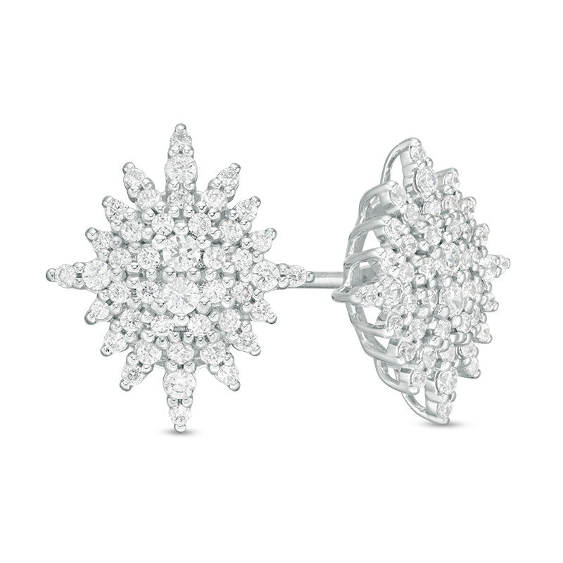 Peoples 100-Year Anniversary 0.50 CT. T.W. Diamond Snowflake Stud Earrings in 10K White Gold|Peoples Jewellers