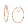 Thumbnail Image 0 of 0.29 CT. T.W. Diamond Marquise Hoop Earrings in 10K Rose Gold