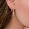 Thumbnail Image 1 of 0.29 CT. T.W. Diamond Marquise Hoop Earrings in 10K Rose Gold