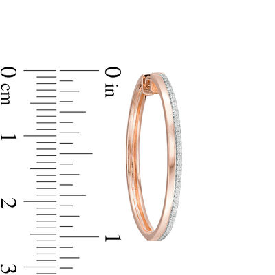 0.23 CT. T.W. Diamond Double Row Hoop Earrings in 10K Rose Gold