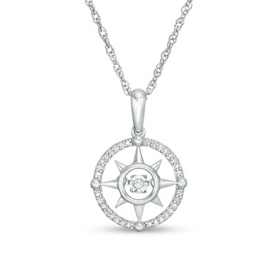 Unstoppable Love™ CT. T.W. Diamond Compass Pendant in Sterling Silver