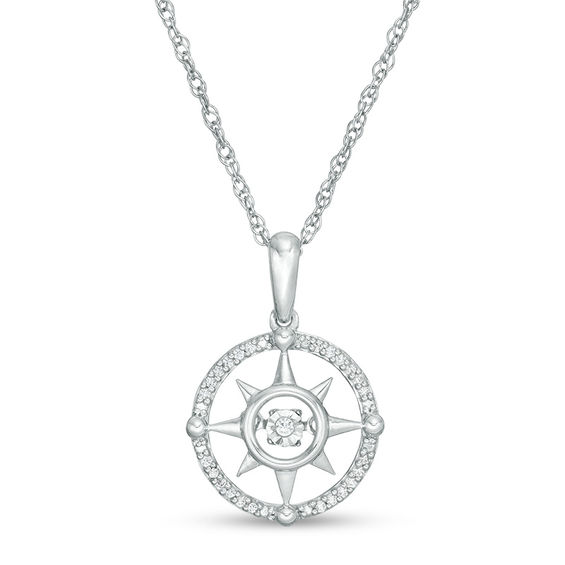 Unstoppable Love™ 0.065 CT. T.W. Diamond Compass Pendant in