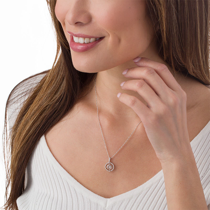 Unstoppable Love™ CT. T.W. Diamond Compass Pendant in Sterling Silver|Peoples Jewellers