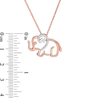 Unstoppable Love™ 0.065 CT. T.W. Diamond Elephant Outline Pendant in Sterling Silver with 14K Rose Gold Plate