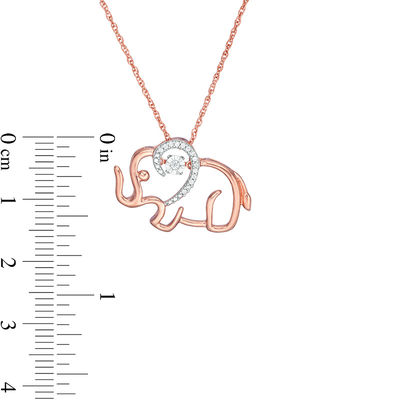 Unstoppable Love™ 0.065 CT. T.W. Diamond Elephant Outline Pendant in Sterling Silver with 14K Rose Gold Plate