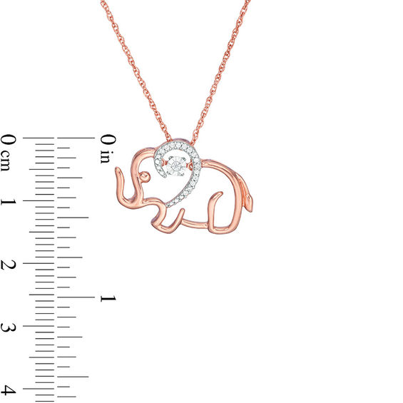 Unstoppable Love™ 0.065 CT. T.W. Diamond Elephant Outline Pendant in Sterling Silver with 14K Rose Gold Plate