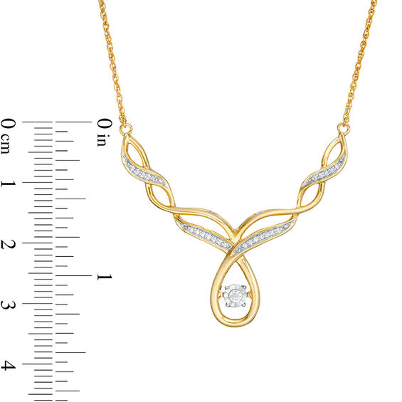 Unstoppable Love™ 0.146 CT. T.W. Diamond Twist Necklace in 10K Gold - 16.5"