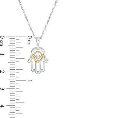 Unstoppable Love™ Diamond Accent Hamsa Pendant in Sterling Silver and 10K Gold