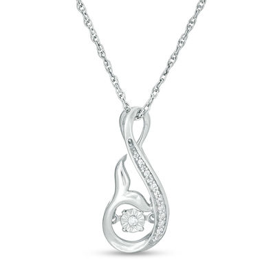 Unstoppable Love™ 0.04 CT. T.W. Diamond Whale Tail Pendant in Sterling Silver