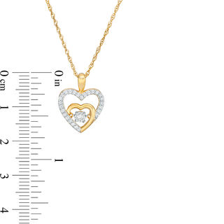 Unstoppable Love™ 0.18 CT. T.W. Diamond Double Heart Outline Pendant in 10K Gold