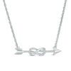 0.067 CT. T.W. Diamond Arrow Infinity Knot Necklace in Sterling Silver - 16.75"