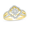 Thumbnail Image 0 of 0.50 CT. T.W. Composite Diamond Scallop Flower Frame Ring in 10K Gold