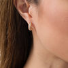 Thumbnail Image 1 of 0.20 CT. T.W. Diamond Rope J-Hoop Earrings in 10K Rose Gold