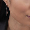 Thumbnail Image 1 of 0.45 CT. T.W. Black Diamond Kite-Shaped Hoop Earrings in Sterling Silver