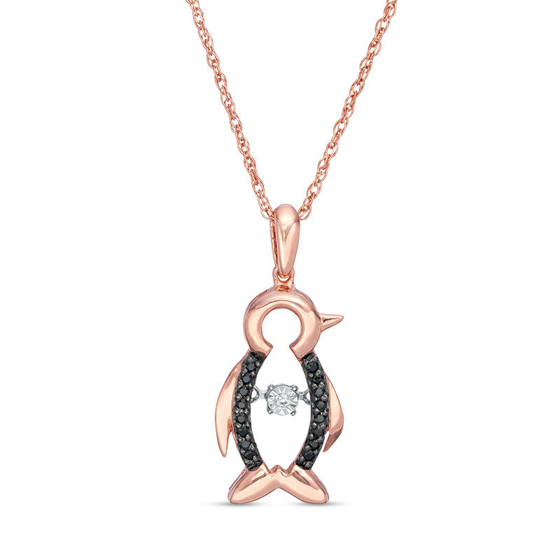 Unstoppable Love™ 0.066 CT. T.W. Enhanced Black and White Diamond Pendant in Sterling Silver with 14K Rose Gold Plate|Peoples Jewellers