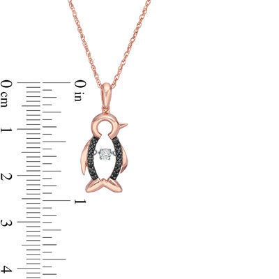 Unstoppable Love™ 0.066 CT. T.W. Enhanced Black and White Diamond Pendant in Sterling Silver with 14K Rose Gold Plate