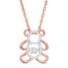 Unstoppable Love™ 0.065 CT. T.W. Diamond Bear Outline Pendant in Sterling Silver with 14K Rose Gold Plate