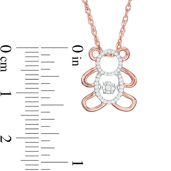 Unstoppable Love™ 0.065 CT. T.W. Diamond Bear Outline Pendant in Sterling Silver with 14K Rose Gold Plate