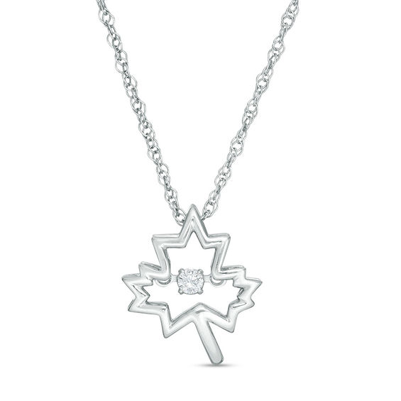 Unstoppable Love™ Diamond Accent Maple Leaf Pendant in Sterling Silver