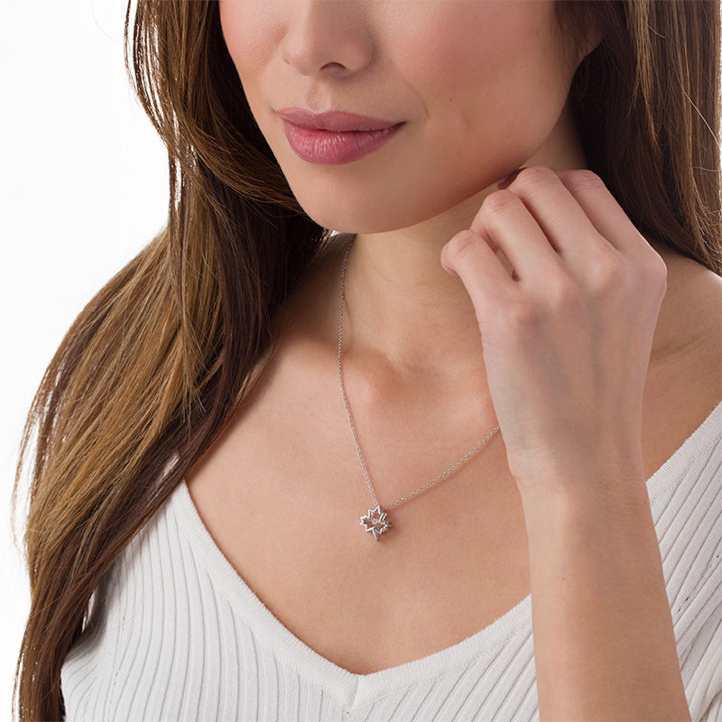 Unstoppable Love™ Diamond Accent Maple Leaf Pendant in Sterling Silver|Peoples Jewellers