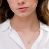 Thumbnail Image 1 of Unstoppable Love™ 0.04 CT. T.W. Diamond Double Heart Tilted Pendant in Sterling Silver and 10K Gold
