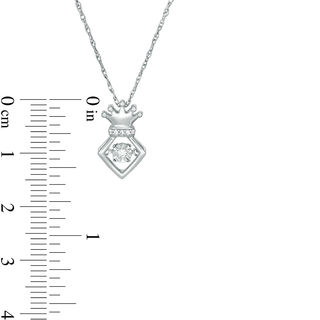 Unstoppable Love™ 0.04 CT. T.W. Diamond Tilted Frame with Crown Pendant in Sterling Silver