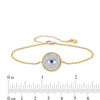 2.5mm Lab-Created Ceylon Sapphire and 0.19 CT. T.W. Diamond Evil Eye Bracelet in Sterling Silver and 10K Gold - 8.5"