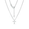 Thumbnail Image 0 of 0.04 CT. T.W. Diamond Cross Necklace in Sterling Silver - 20"