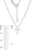 Thumbnail Image 1 of 0.04 CT. T.W. Diamond Cross Necklace in Sterling Silver - 20"