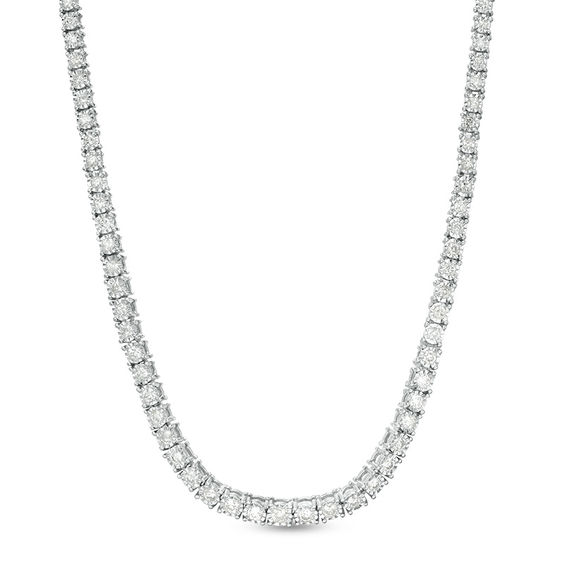 2.95 CT. T.W. Diamond Tennis Necklace in 10K White Gold