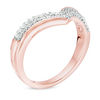 0.25 CT. T.W. Diamond Double Row Chevron Ring in 10K Rose Gold