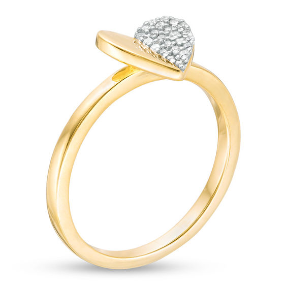 0.10 CT. T.W. Diamond Laser-Cut Heart Ring in 10K Gold