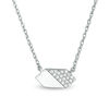 Thumbnail Image 0 of 0.10 CT. T.W. Diamond Hexagon Necklace in 10K White Gold