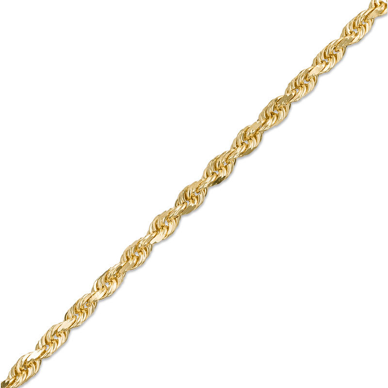 Men's 3.0mm Diamond-Cut Rope Chain Bracelet in Solid 14K Gold - 8.0"