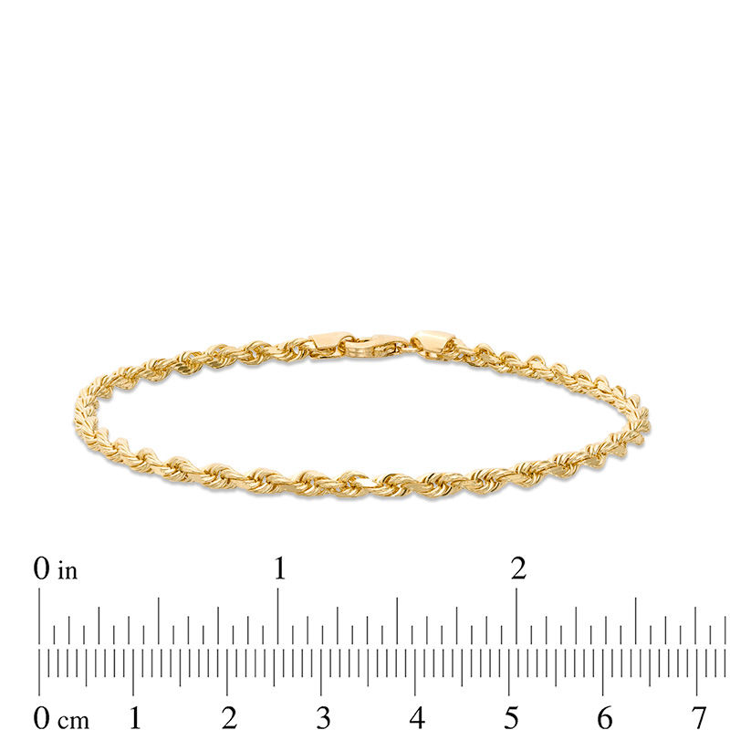 Men's 3.0mm Diamond-Cut Rope Chain Bracelet in Solid 14K Gold - 8.0"|Peoples Jewellers