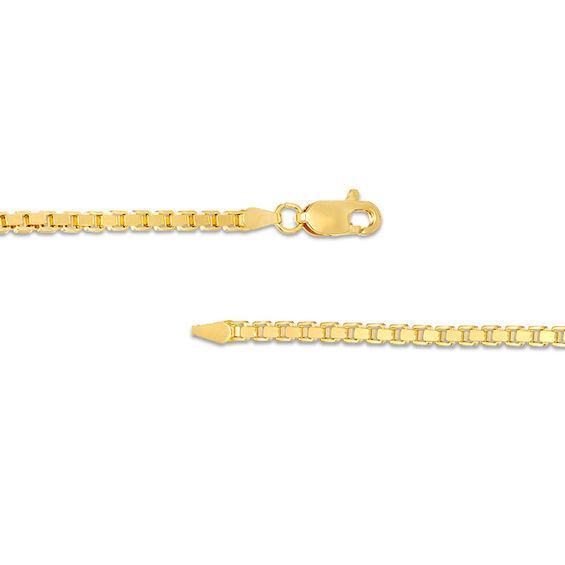 2.5mm Box Chain Necklace in Hollow 14K Gold - 20"