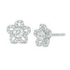 Thumbnail Image 0 of 0.40 CT. T.W. Diamond Flower Stud Earrings in 10K White Gold