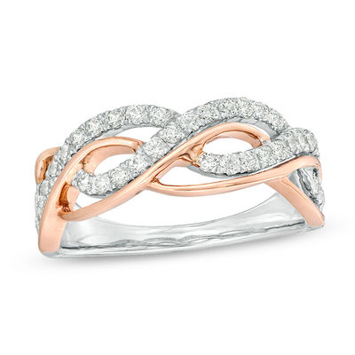 0.50 CT. T.W. Diamond Twist Anniversary Band in 10K Two-Tone Gold