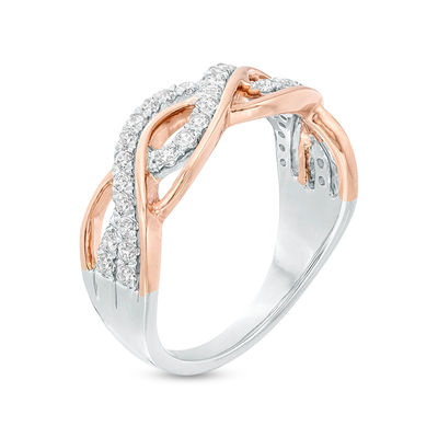 0.50 CT. T.W. Diamond Twist Anniversary Band in 10K Two-Tone Gold