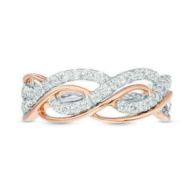 0.50 CT. T.W. Diamond Twist Anniversary Band in 10K Two-Tone Gold