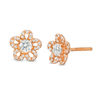 0.40 CT. T.W. Diamond Flower Stud Earrings in 10K Rose Gold