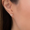 Thumbnail Image 1 of 0.40 CT. T.W. Diamond Flower Stud Earrings in 10K Rose Gold