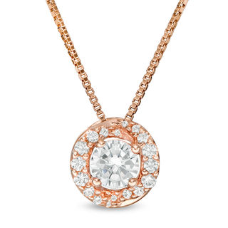 0.50 CT. T.W. Diamond Frame Swirl Pendant in 14K Rose Gold