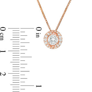 0.50 CT. T.W. Diamond Frame Swirl Pendant in 14K Rose Gold