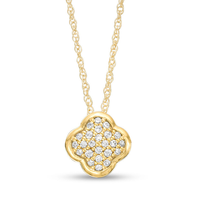 0.07 CT. T.W. Diamond Clover Pendant in 10K Gold | Peoples Jewellers